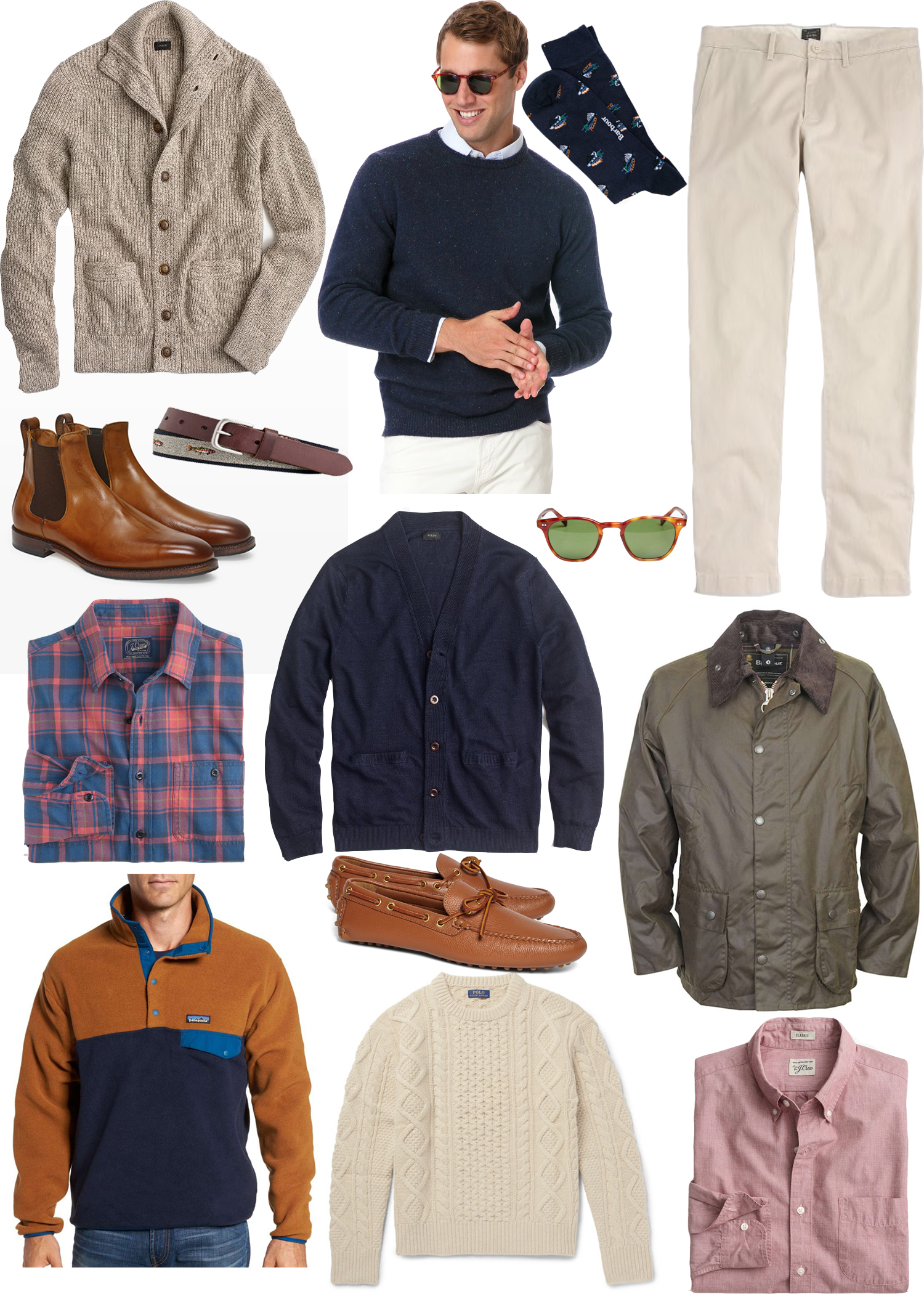 Men's fall season style guide. Barbour jackets, fishermen's sweaters ...