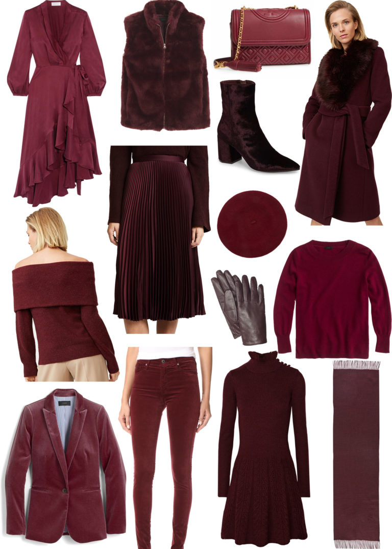 Fall Embroidery Dress Burgandy